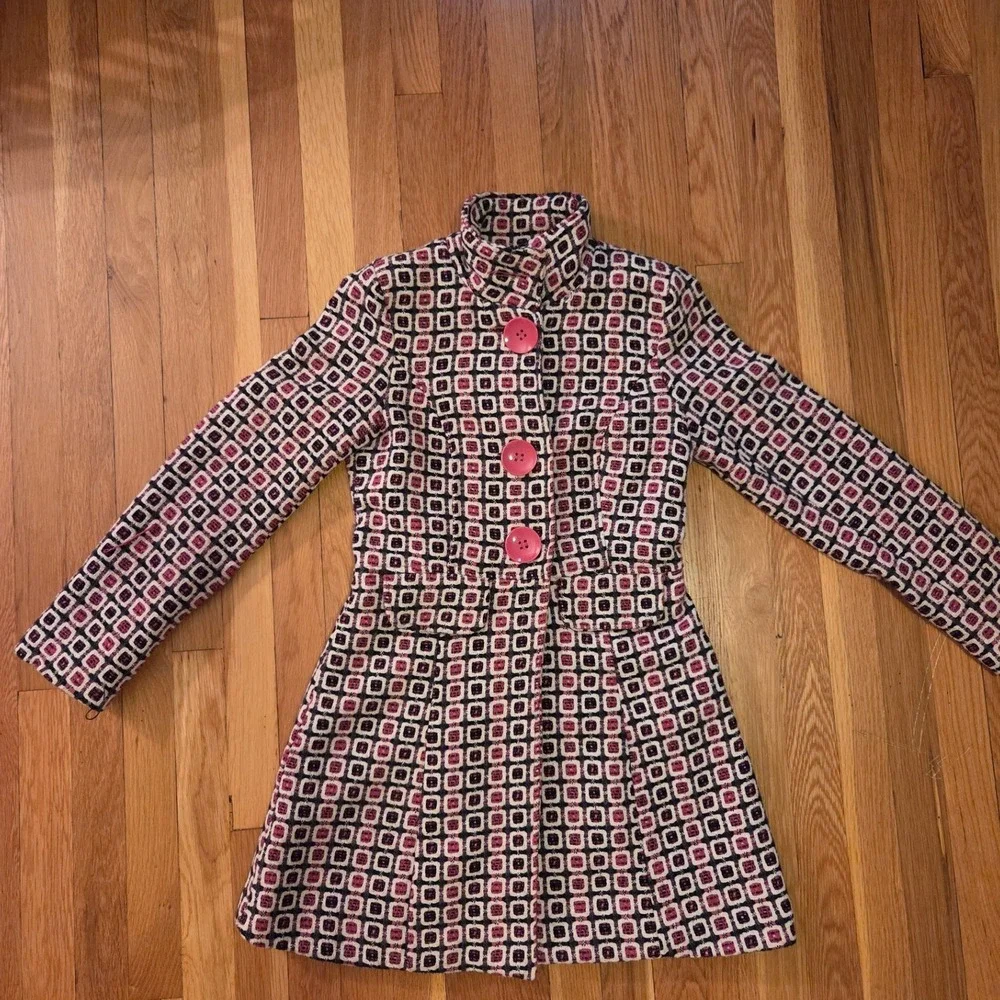 Y2K Bouclé Coat, Pink Tweed, Coquette, Twee, Mod, Retro, Statement Jacket, Sz M - Picture 11 of 15